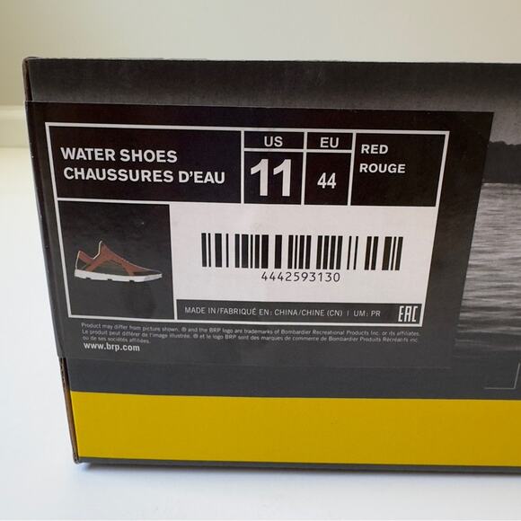 Sea-Doo Water Shoes in Red Black jet ski Sneakers water sports drain holes mesh - Picture 8 of 16